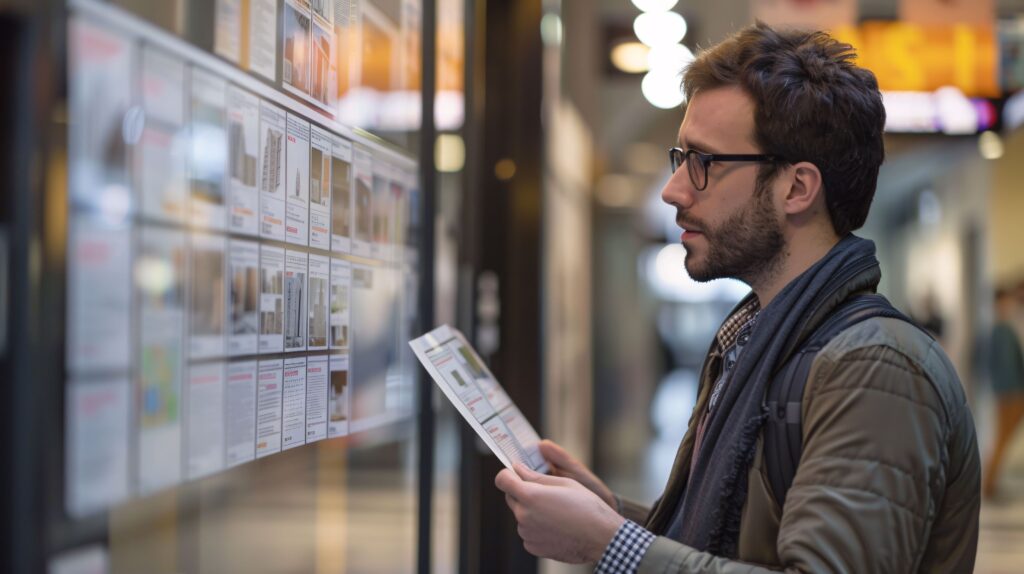 Ecran affichage annonces immobilières