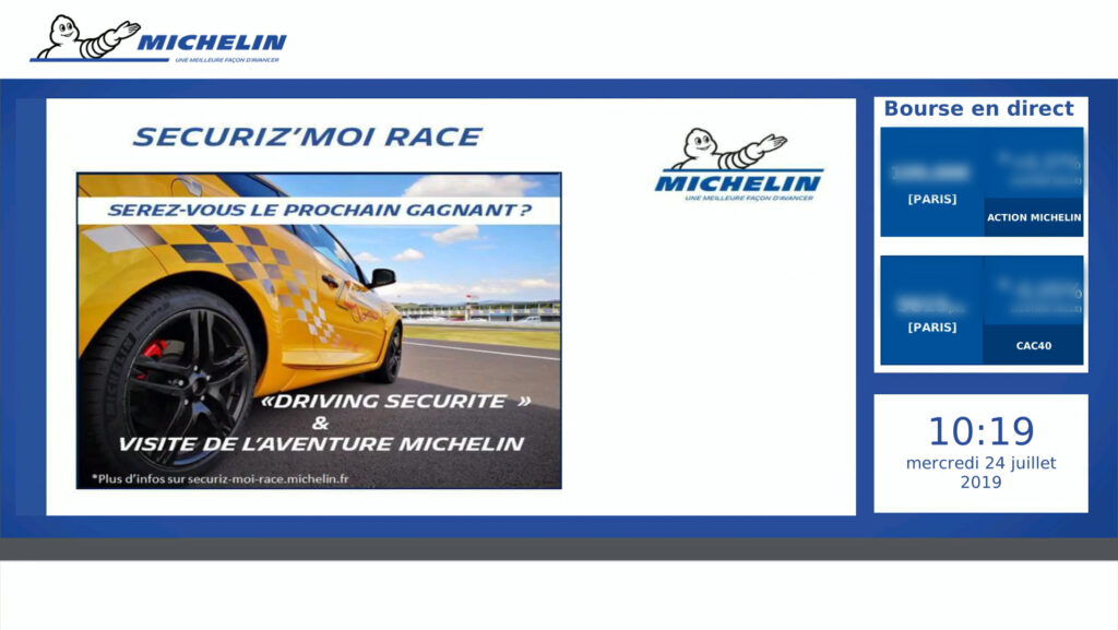 Affichage dynamique Michelin