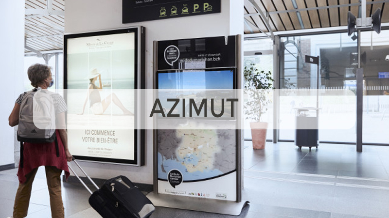 En 30 ans d’innovation, Azimut architecte et designer breton de supports digitaux de diffusion de l’information, crée des solutions sur-mesure adaptées aux B2B et collectivités: Appli web, bornes interactives et affichage dynamique.