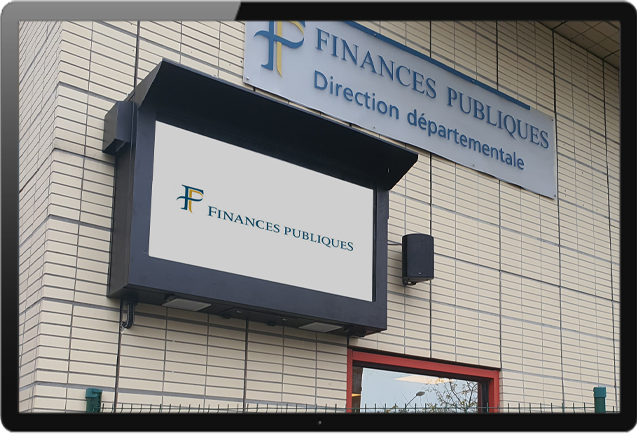 Ecran outdoor d'affichage dynamique à la DDFiP