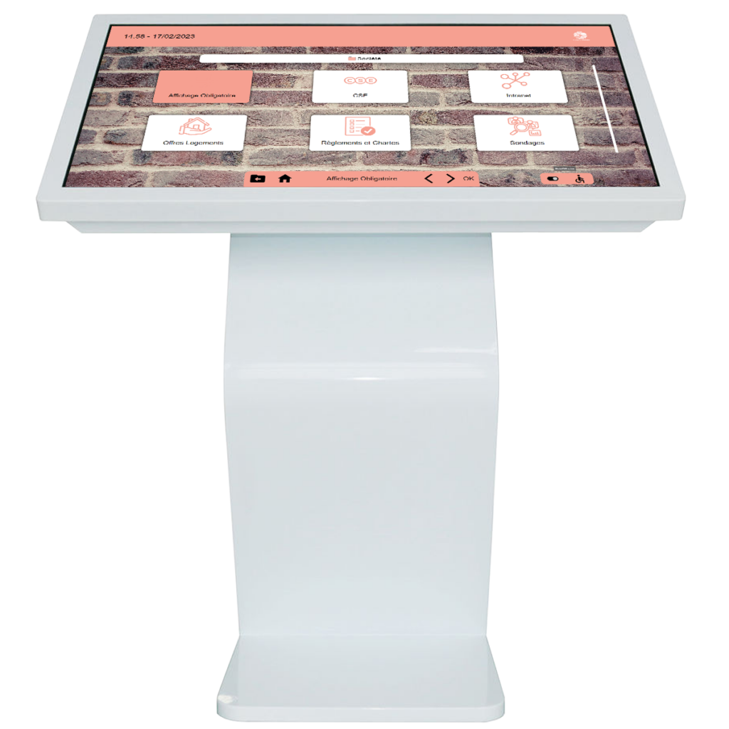 L’affichage réglementaire simplifié sur borne tactile