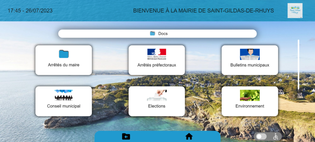 mairie de saint-gildas-de-rhuys se digitalise avec l'affichage légal sur écran tactile