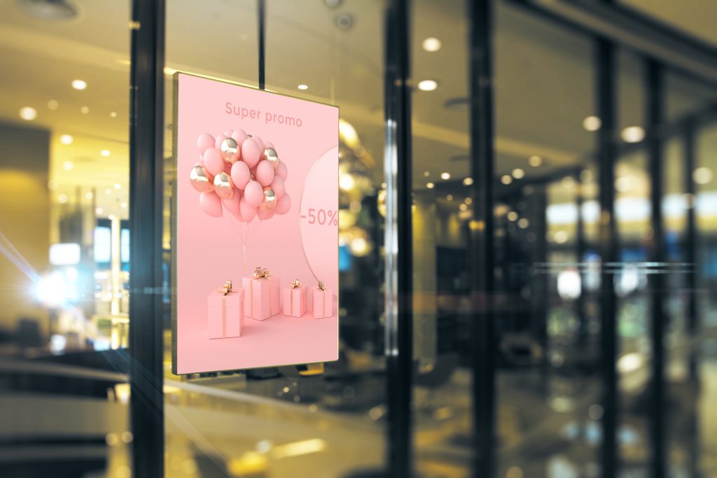Ecran vitrine magasin