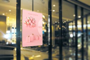 Ecran vitrine magasin