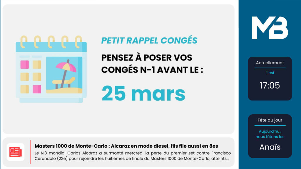 Affichage dynamique industrie - RH