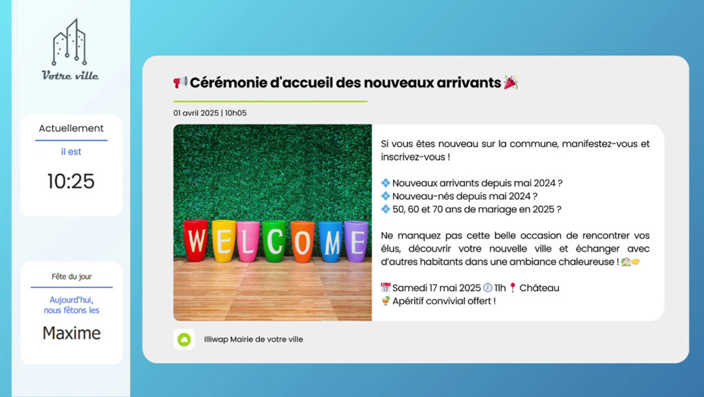 Affichage dynamique mairie - Actualité citoyenne