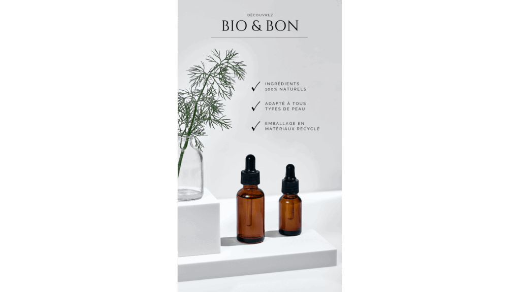 Affichage dynamique retail - Affiche produit Bio et Bon