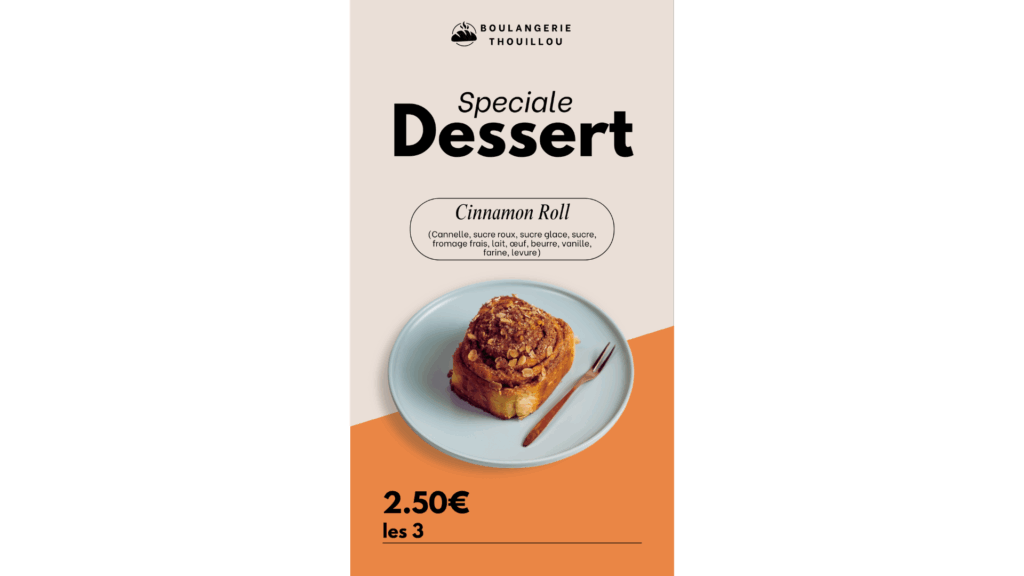Affichage dynamique retail - Promo dessert