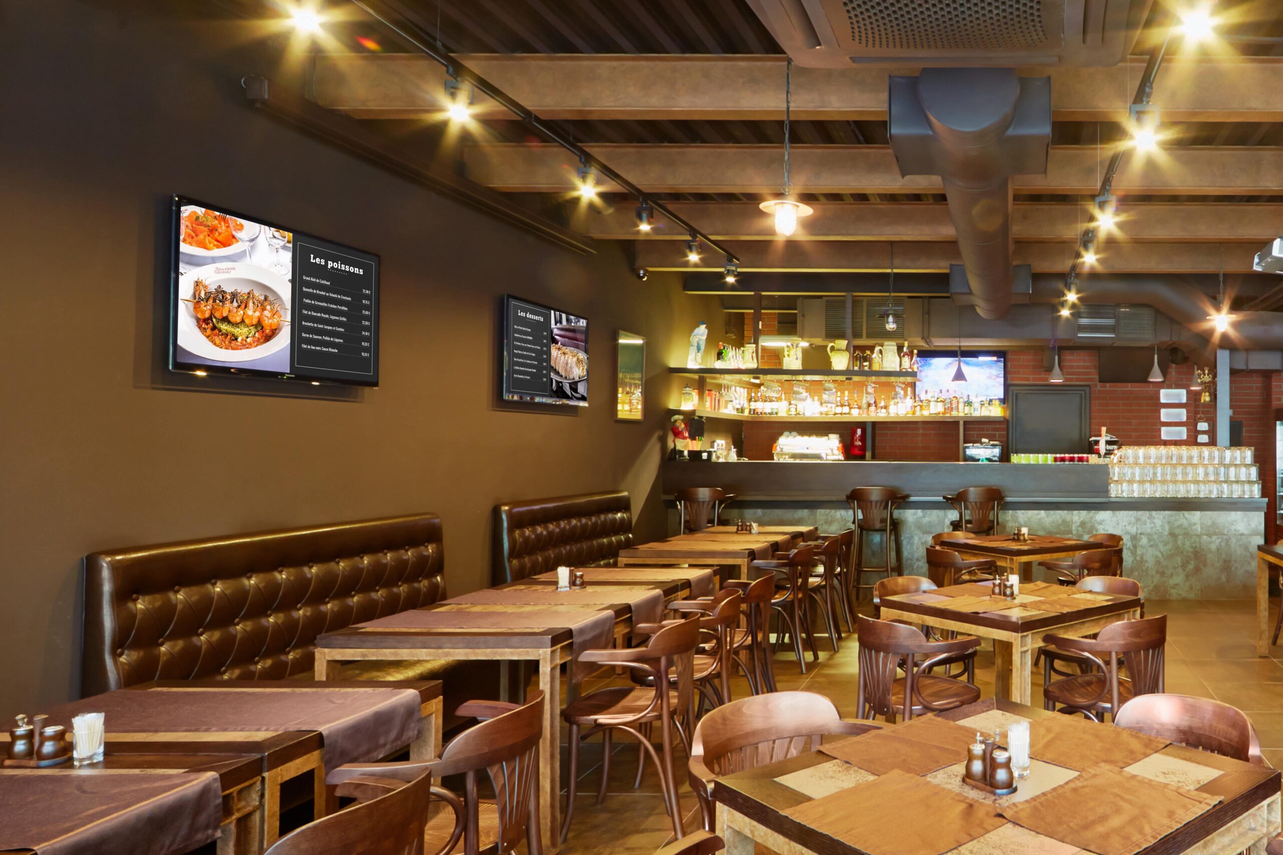 Ecrans affichage dynamique menus restaurant