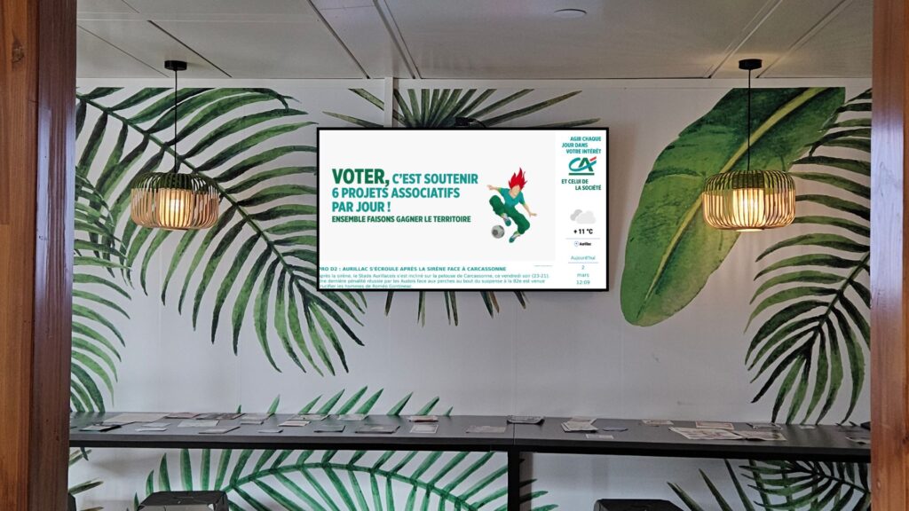 Affichage dynamique Crédit Agricole centre France Aurillac