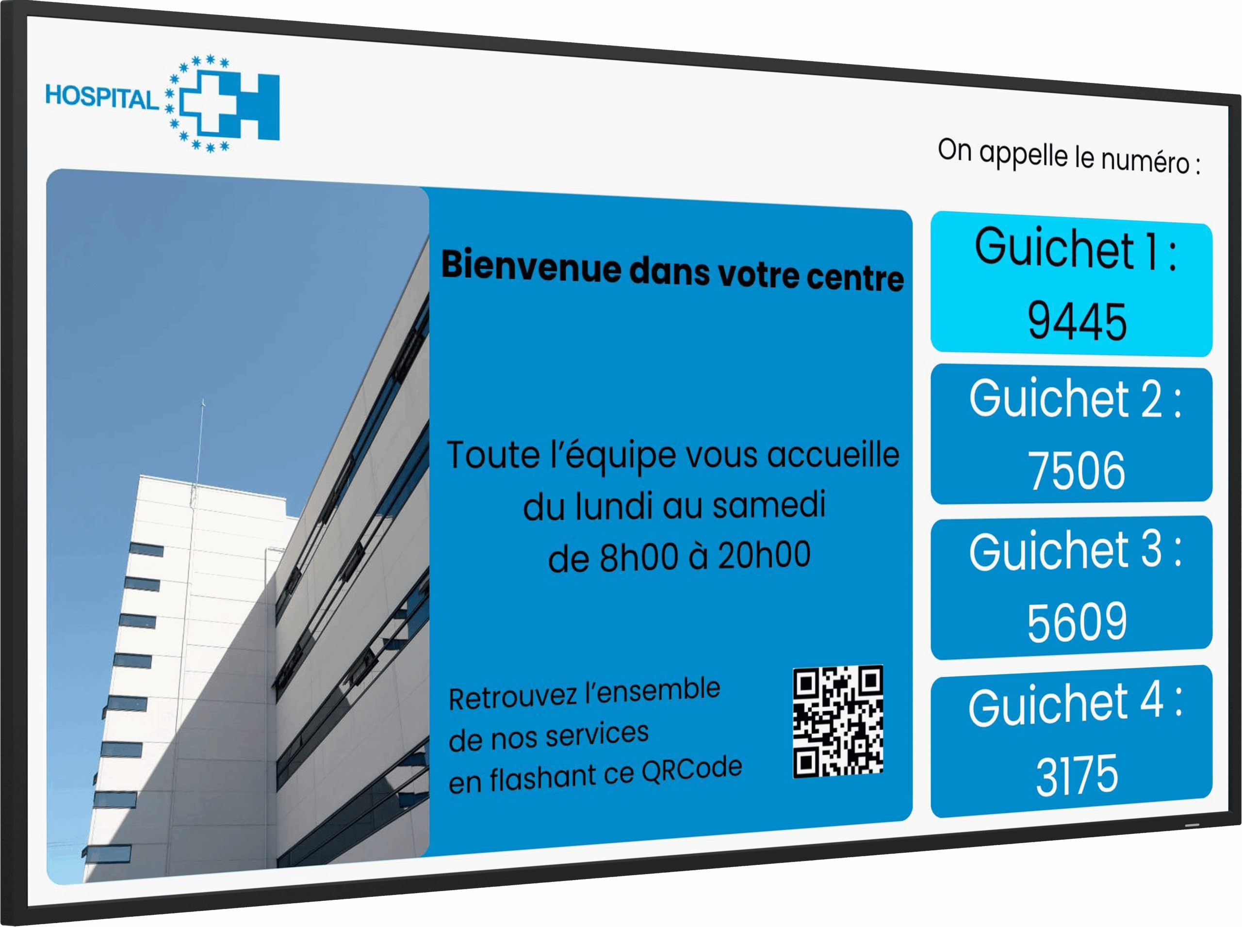 Ecran 50 pouces file attente