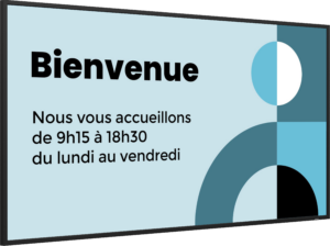 Ecran 55 pouces bienvenue