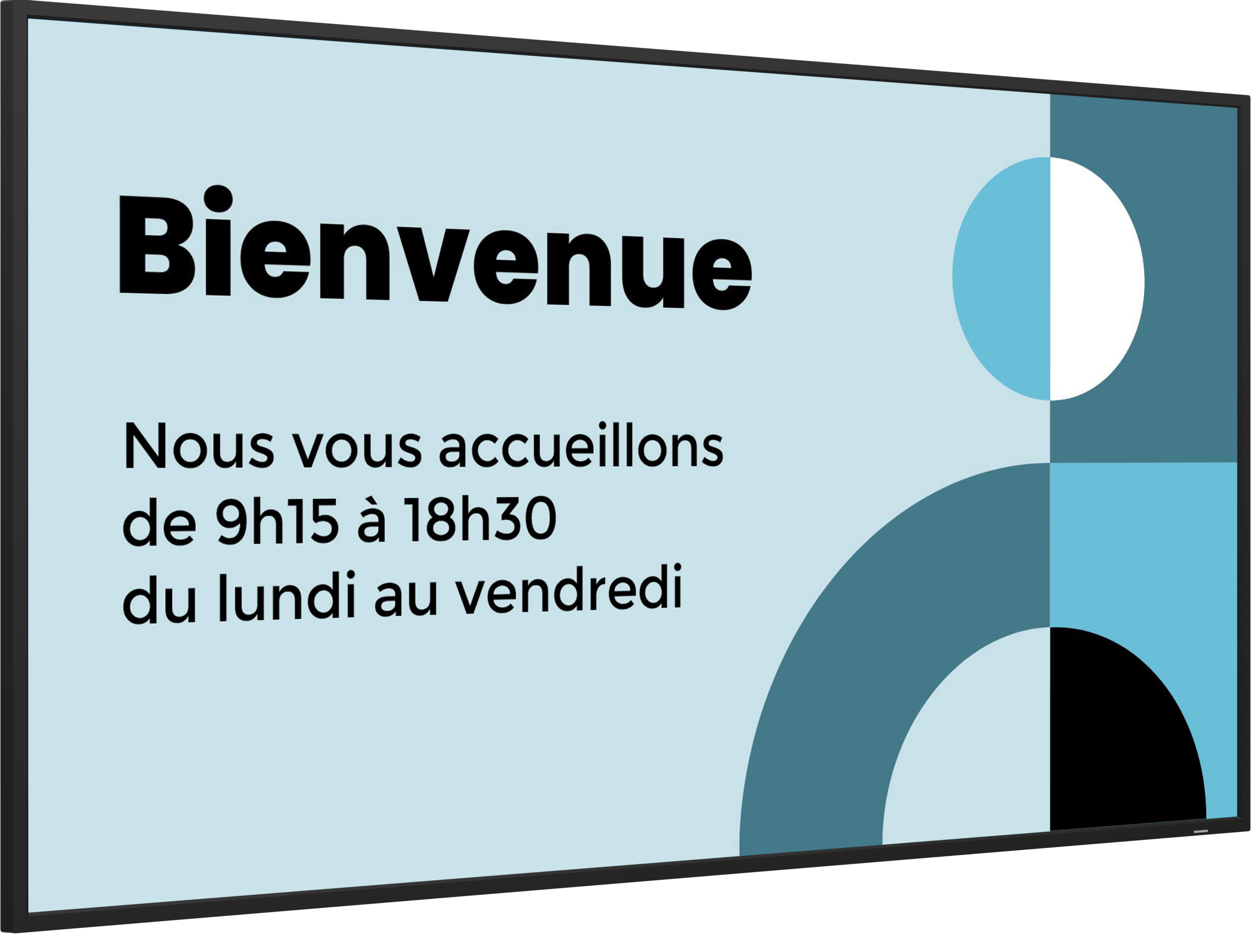 Ecran 55 pouces bienvenue