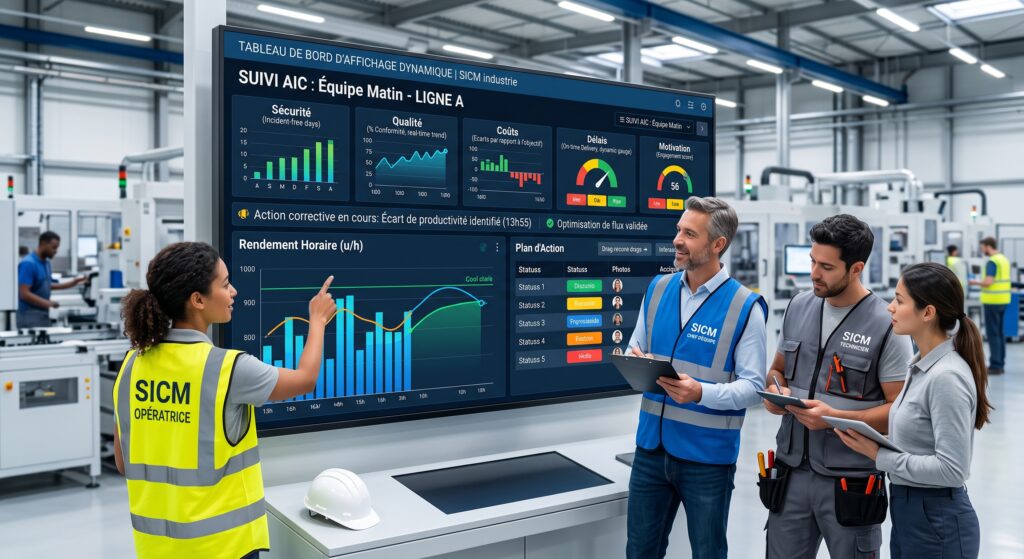 AIC en industrie avec affichage dynamique