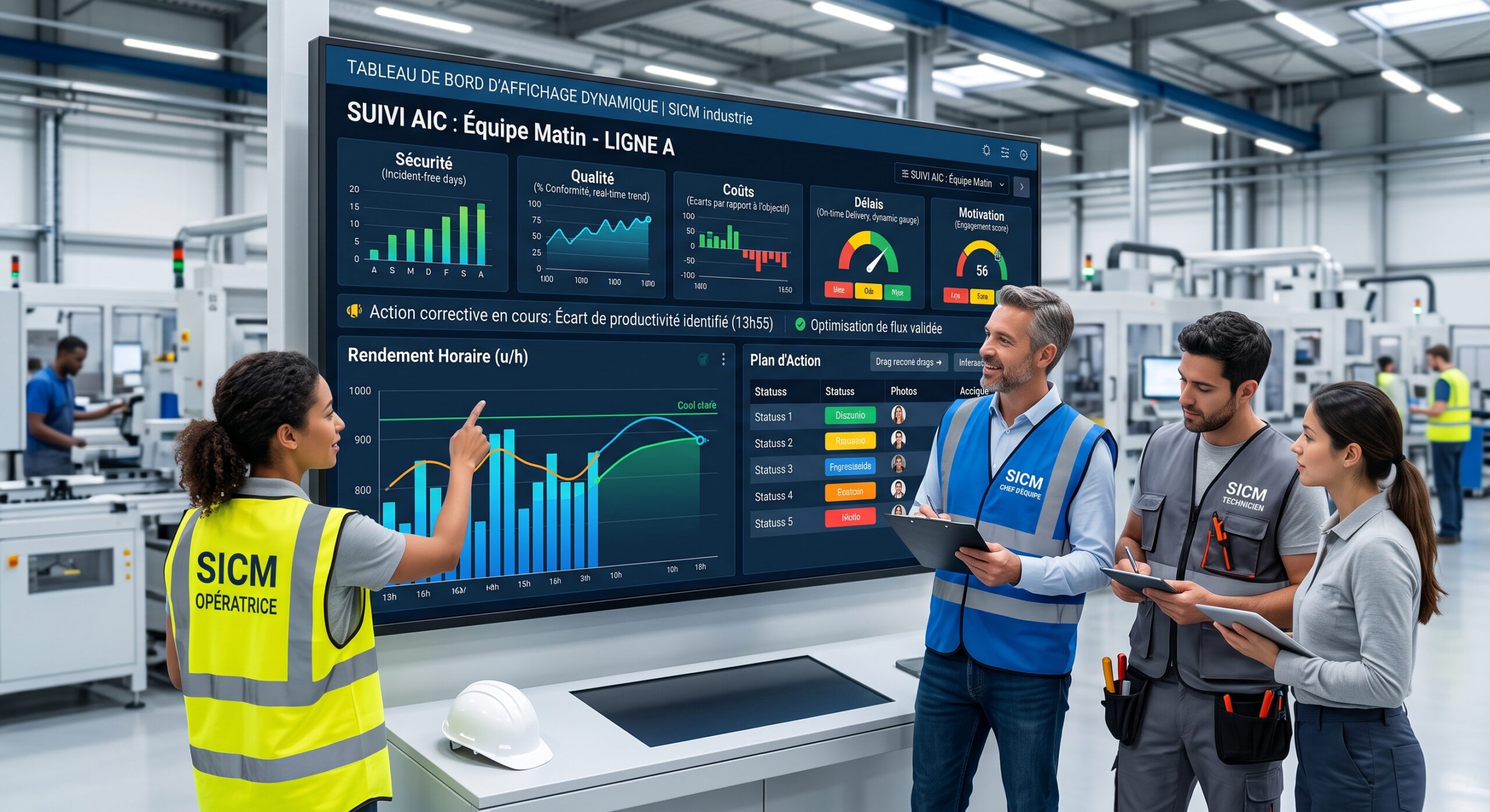 AIC en industrie avec affichage dynamique